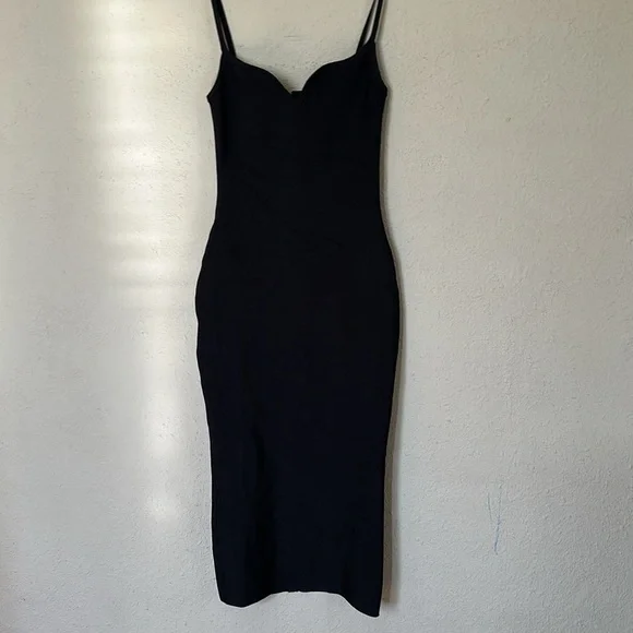 HOUSE OF‎ CB 'Domenica' Black Sweetheart Neckline Bandage Dress NWOT size S